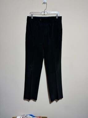 Authentic Prada Men's Black Flat Front Tailored Trousers